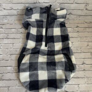Top Paw Navy Blue Checkered Dog Fleece Coat Size Large NWOT